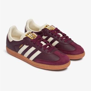 Adidas Samba OG Maroon/Core White/Gold Metallic NWOT